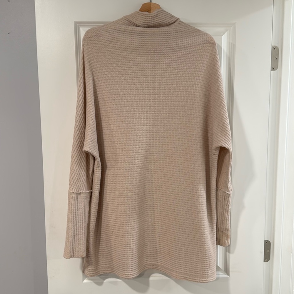 Free People Long Waffle knit turtleneck sweater
